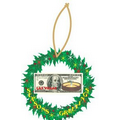 Vegas Roulette Table On Bill Wreath Ornament w/ Mirrored Back (2 Sq. Inch)